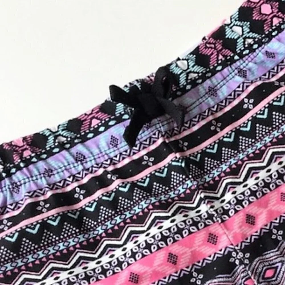 BOHO AZTEC PRINT SHORTS PURPLE PINK